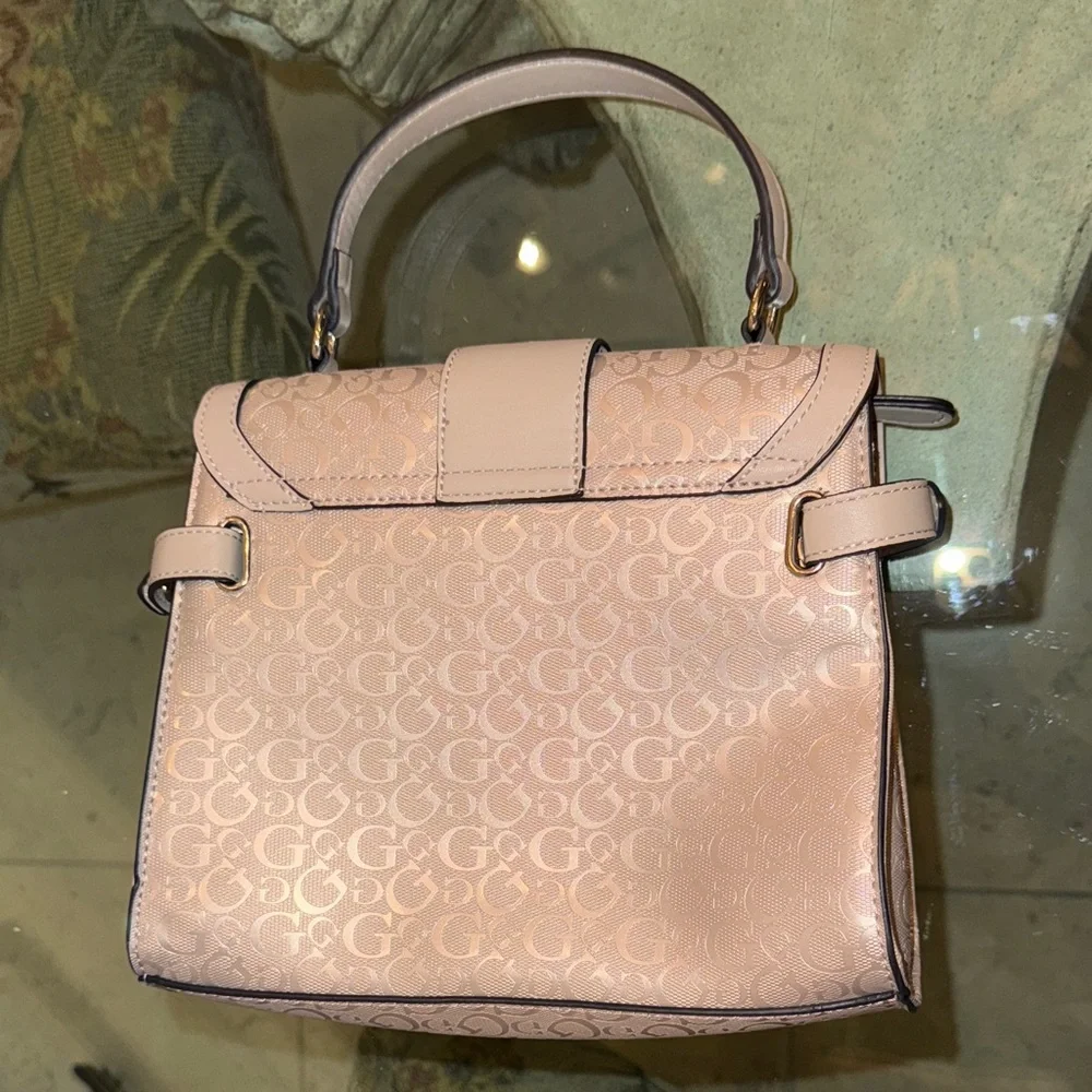 Guess Blush Satchel with Signature Pattern